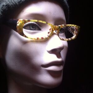 Stylish Yellow Checkered Women's Glasses